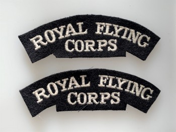 Royal Flying Corps cloth shoulder titles. PAIR.