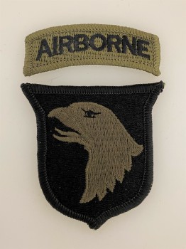 U.S. 101st Airborne Division patch tab. Subued issue