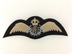 WWII Royal Australian Air Force Pilot's cloth wings.