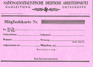 N.S.D.A.P. Party membership cards