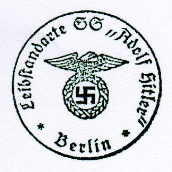 Leibstandarte S.S. Adolf Hitler. Early pattern eagle rubber hand stamp.