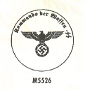 Commander of the Waffen S.S. military rubber hand stamp.