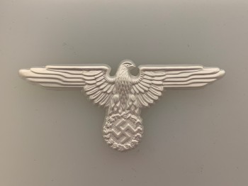 Waffen S.S. metal peaked cap eagle- silvered