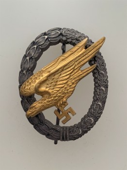 German WW2 Luftwaffe Paratroopers Badge. Superior.