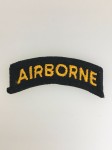 U.S. Vietnam period Airborne cloth shoulder title. Gold on Black