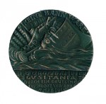 Goetz medallion commemorating the sinking of the Lusitania. ENGLISH ISSUE BRONZED
