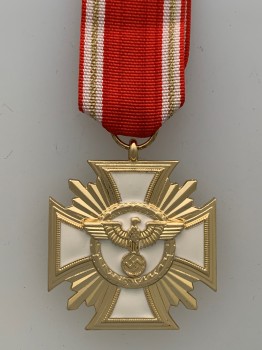 N.S.D.A.P. 25 Year Long Service Cross in gold and white enamel