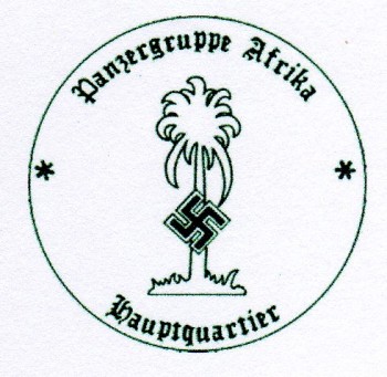Panzer Group Afrika Headquarters military rubber hand stamp.