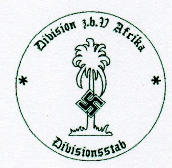 Sonderverband Afrika Divisional Staff military rubber hand stamp.