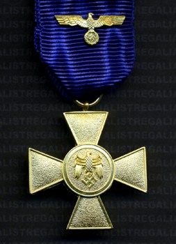 Army 25 Year Long Service Cross with metal ribbon device