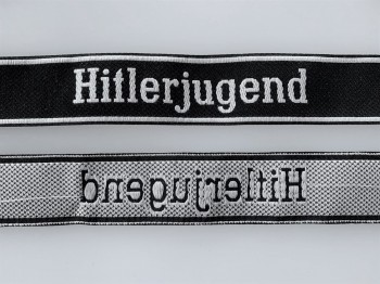 Waffen S.S. 'Hitlerjugend' Bevo  cuff title.  Exceptional quality.