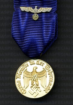 German Army or Heer 12 Year Long Service Medalwith metal ribbon device