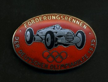 German 1935 Olympic Sponsors motor race series enamel badge for Fire & Rescue teams.