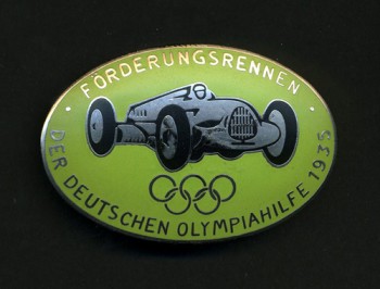 German 1935 Olympic Sponsors motor race series enamel badge for Stewards