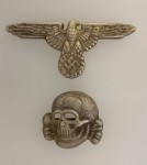 Waffen S.S. metal cap eagle  & skull  set.  SUPERIOR QUALITY,