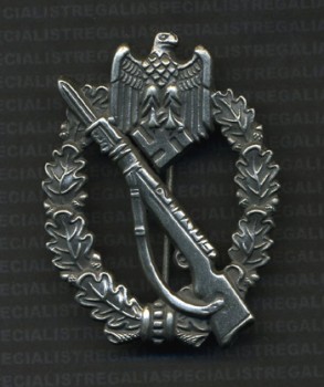 Infantry Assault Badge in Silver. Antiqued. RE-ENACTOR REPRODUCTION