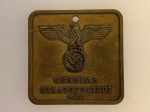 Gestapo bronze square identification disc of the 'Zentral Inspektion'
