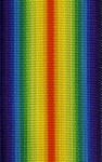Medal ribbon for British WWI Victory Medal .  35mm wide.