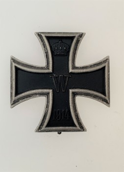 1914 Iron Cross 1st Class. VAULTED. Antique silvered finish.