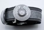 Waffen S.S. Officers dress brocade belt with buckle- Black lined.
