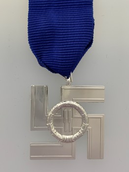 S.S. 12 Year Long Service Cross in silver economy version.