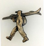 WWII Gebirgsjager or Ski Jager tinnie or metal cap insignia.