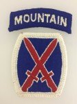 American U.S. Army 10th Mountain Division sleeve patch- WITH TAB