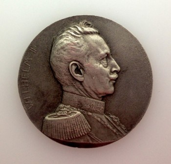 Imperial German WWI Kaiser Wilhelm II patriotic zinc medallion 60mm.