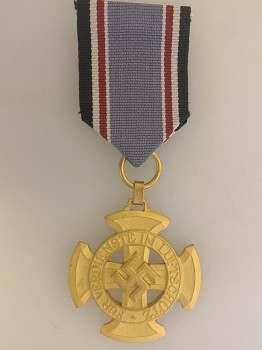 Civil Defence or Luftschutz Decoration.  1st Class Cross in Gilt