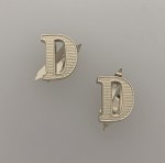 'D' metal cyphers for 'Deutschland' shoulder boards - Silvered