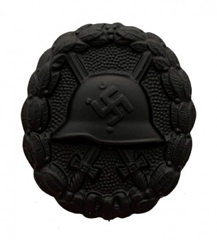 SPANISH CIVIL WAR WOUND BADGE- BLACK: SOLID TYPE. SUPERIOR QUALITY.