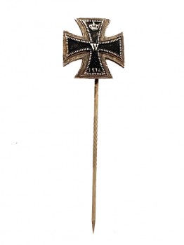 WWI Imperial German Prussian 1914 Iron Cross Stick Pin  - REAL SILVER.
