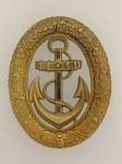 WWII German Kriegsmarine Navy Officer of the Watch Metal Badge with lug fittings.