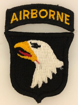U.S.  Vietnam War 101st Airborne Division cloth sleeve patch with Airborne tab. Colour issue.