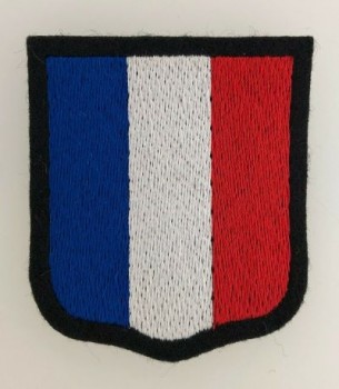 Waffen S.S. French Foreign Volunteers cloth sleeve shield insignia.