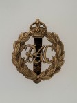 Royal Armoured Corps. 1st pattern metal cap badge ANTIQUED.