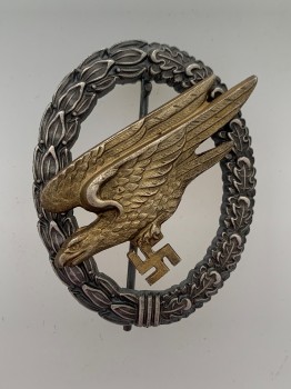 Luftwaffe Paratrooper's  breast badge Assmann EXCEPTIONAL AGED FINISH