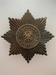LARGE 82mm British Army Irish Guards Metal Badge in heavily tarnished brass.