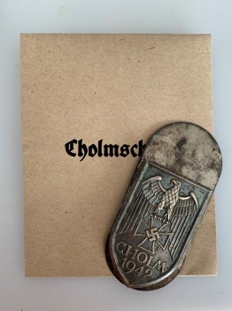 Cholm Battle Shield in Silver ORIGINAL QUALITY with issue envelope