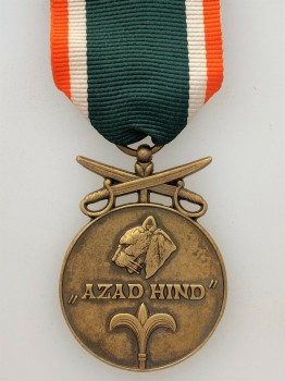 AZAD HIND bronze medal award with swords