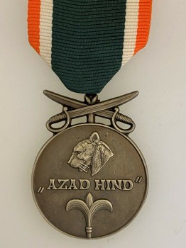 AZAD HIND silver grade medal award with swords