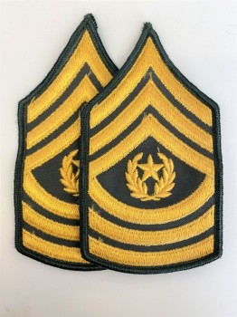 U.S. Army Command Sergeant Major Rank Stripes Full Size Male Issue PAIR