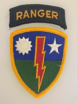 U.S. Army 75th Ranger Regiment sleeve patch with RANGER TAB