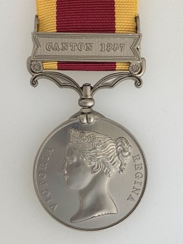 British China Medal with Canton 1857 bar.