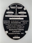 WW2 USAF B-17 Flying Fortress  Metal Data Plate