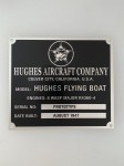 Hughes H-4 SPRUCE GOOSE Flying Boat Metal Data Plate