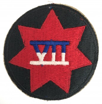 U.S. Army WW2 7th Army Corps cloth sleeve patch.